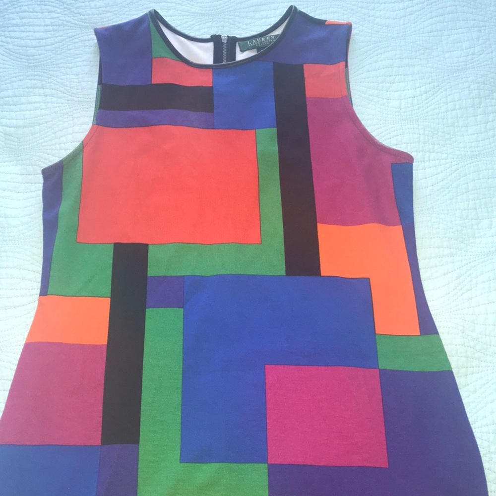 Sleeveless RALPH LAUREN patterned formal dress